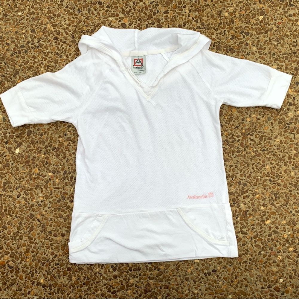 Girls White Swim Coverup Lightweight V-Neck